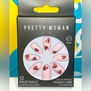 ❤️ RED GLITTER HEART NAIL SET ❤️